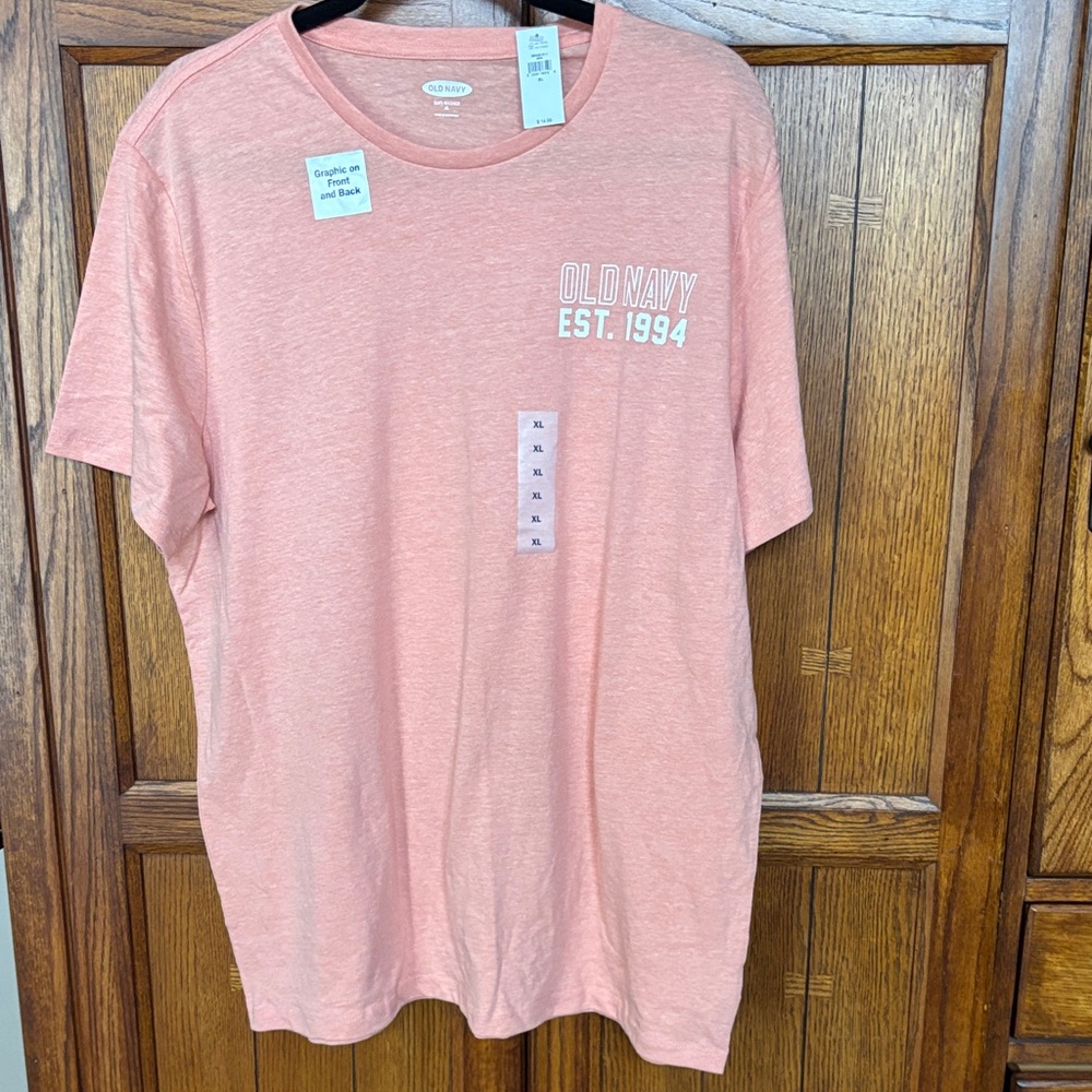 Old Navy Light Pink Logo Tee